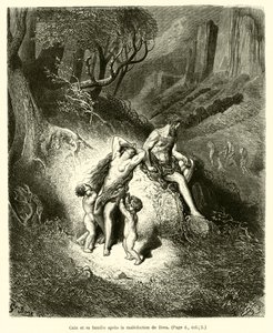 神の呪いの後のカインと彼の家族 作： Gustave after Dore